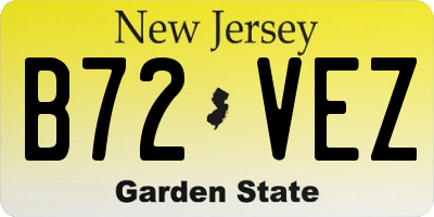 NJ license plate B72VEZ