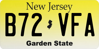 NJ license plate B72VFA