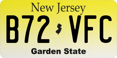 NJ license plate B72VFC