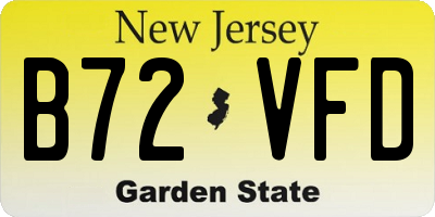NJ license plate B72VFD