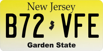 NJ license plate B72VFE
