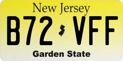 NJ license plate B72VFF