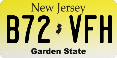 NJ license plate B72VFH