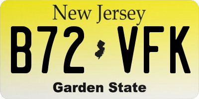 NJ license plate B72VFK