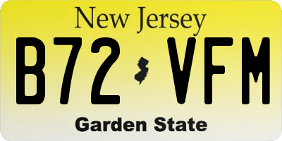 NJ license plate B72VFM