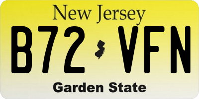 NJ license plate B72VFN