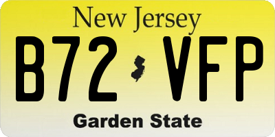 NJ license plate B72VFP