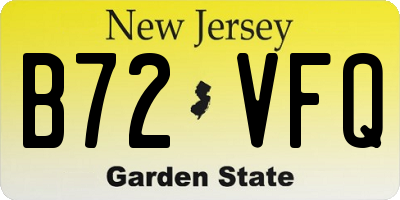NJ license plate B72VFQ