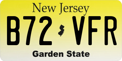 NJ license plate B72VFR