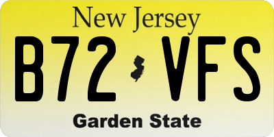 NJ license plate B72VFS