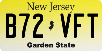 NJ license plate B72VFT