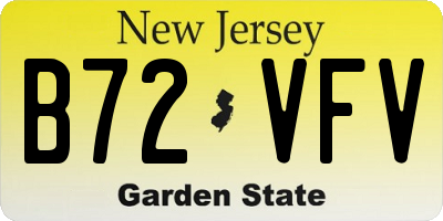 NJ license plate B72VFV