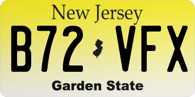 NJ license plate B72VFX