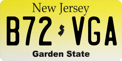 NJ license plate B72VGA