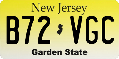 NJ license plate B72VGC