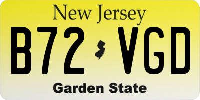 NJ license plate B72VGD