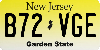 NJ license plate B72VGE