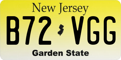 NJ license plate B72VGG