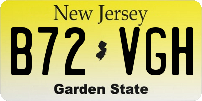 NJ license plate B72VGH