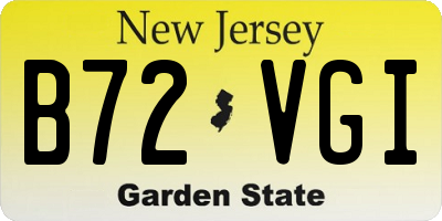 NJ license plate B72VGI