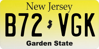 NJ license plate B72VGK