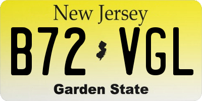 NJ license plate B72VGL