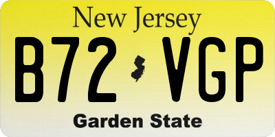 NJ license plate B72VGP