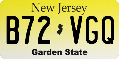NJ license plate B72VGQ