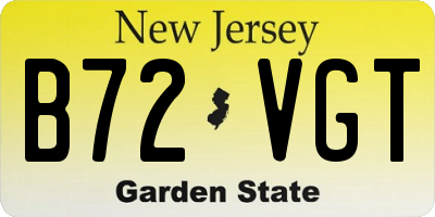 NJ license plate B72VGT