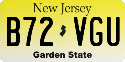 NJ license plate B72VGU