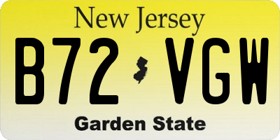 NJ license plate B72VGW