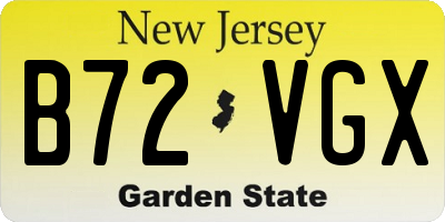 NJ license plate B72VGX