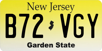NJ license plate B72VGY