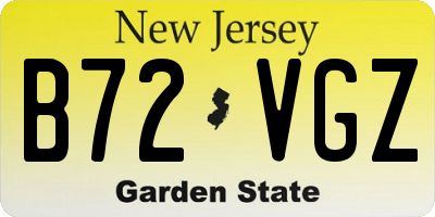 NJ license plate B72VGZ