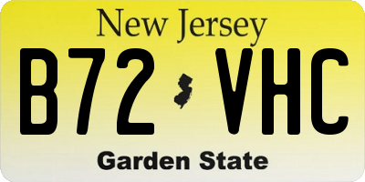 NJ license plate B72VHC