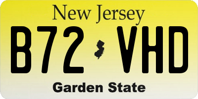 NJ license plate B72VHD