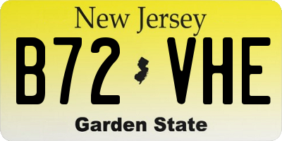 NJ license plate B72VHE