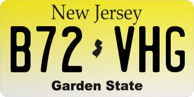 NJ license plate B72VHG