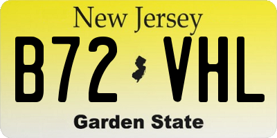 NJ license plate B72VHL