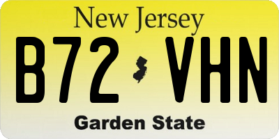 NJ license plate B72VHN