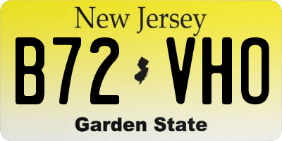 NJ license plate B72VHO