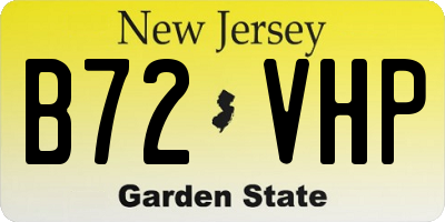 NJ license plate B72VHP