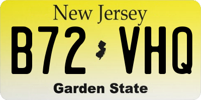 NJ license plate B72VHQ