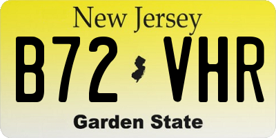 NJ license plate B72VHR