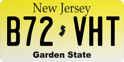 NJ license plate B72VHT