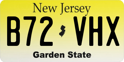 NJ license plate B72VHX