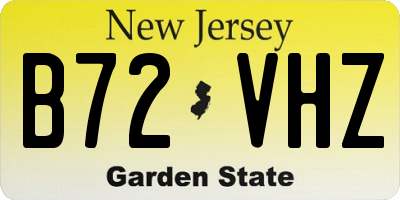 NJ license plate B72VHZ