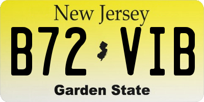 NJ license plate B72VIB