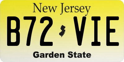 NJ license plate B72VIE