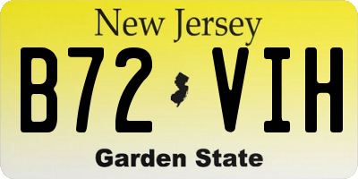 NJ license plate B72VIH